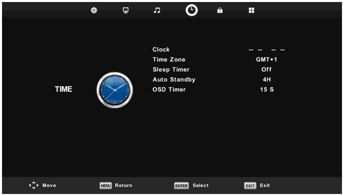 POLAROID TQLED32PR - Time menu - 1