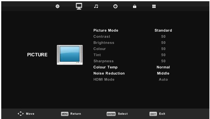 POLAROID TQLED32PR - Bildmenu - 1