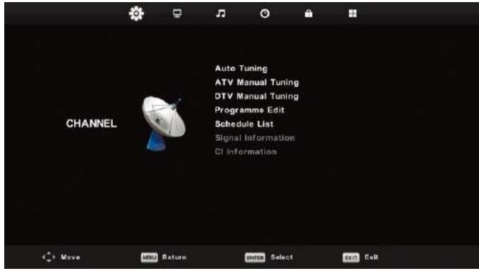 SAMANA SA32001HD - Menu canal - ATV/DTV - 1