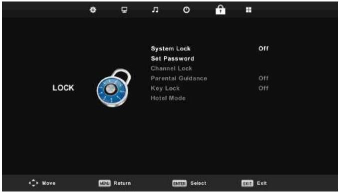 SAMANA SA32001HD - Menu de verrouillage - 1