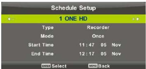 SAMANA SA32001HD - Schedule list - 2