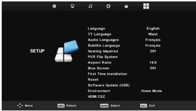 SAMANA SA32001HD - Menu de configuration - 1