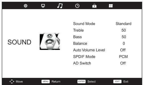 POLAROID TVLED39HD - Menu SOUND - 1