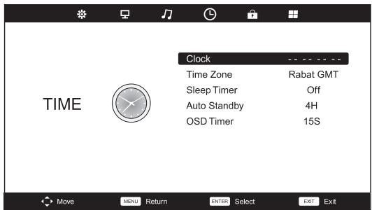 POLAROID TVLED39HD - Menu TIME - 1