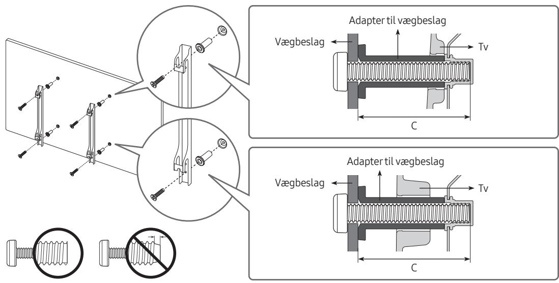 SAMSUNG 43RU7025 - Montering af tv'et på en væg - 2