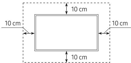 SAMSUNG 75RU7025 - Sikre egnet ventilasjon rundt TV-en - 2