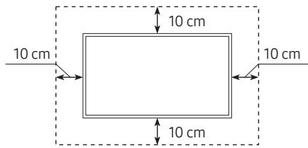 SAMSUNG 65RU7305 - Sikre egnet ventilasjon rundt TV-en - 2