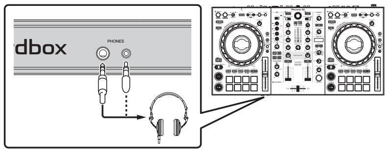 PIONEER DJ DDJ-800 - Raccordez le casque aux prises de sortie [PHONES]. - 1