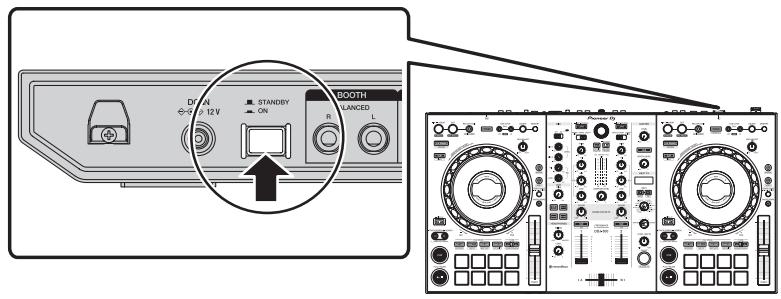 PIONEER DJ DDJ-800 - Appuyez sur le commutateur [O] sur le panneau arrêté de cet apparéil pour lemettre sous tension. - 1