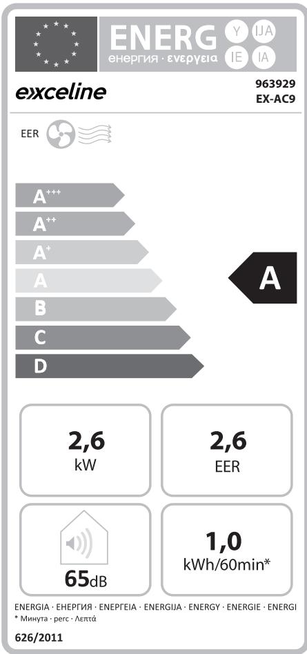 EXCELINE EX-AC9 - Climatizador móvil local - 2