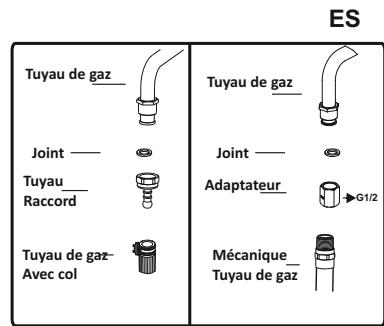 VALBERG GC 60 4CC S701T - Branchement gaz butane (G30) – propane (G31) - 3