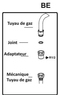 VALBERG GC 60 4CC S701T - Branchement gaz butane (G30) – propane (G31) - 2