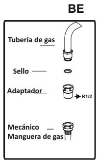 VALBERG GC 60 4CC S701T - Conexión de gas butano (G30) – propano (G31) - 2