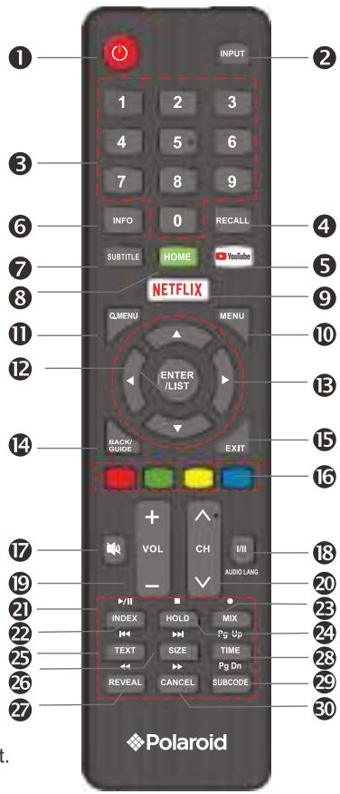 POLAROID 32 - Overview of Remote Control - 1