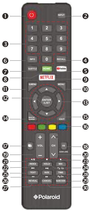 POLAROID 32 - Overview of Remote Control - 1
