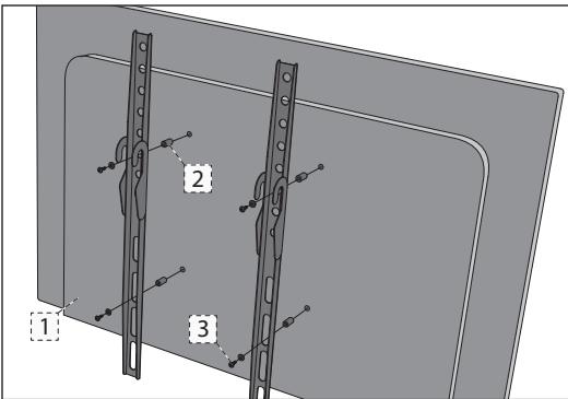 SHARP 55BJ2E - Fixation murale de la TV - 1