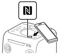 SONY MHC V11 - Toque con el dispositivo móvil, tal como un smartphone o tableta, lamarca N en launidad hasta que el dispositivo móvil vibre. - 1