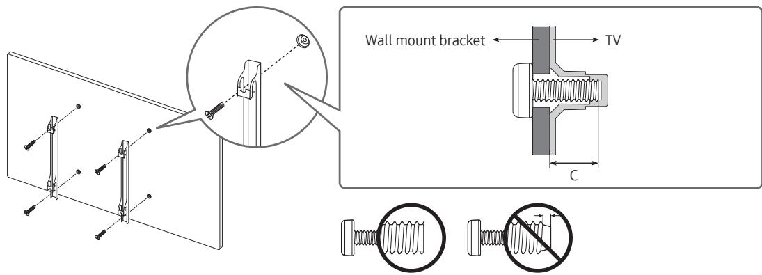 SAMSUNG 50TU7005 - Mounting the TV on a wall - 2