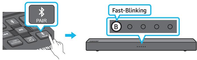 SAMSUNG HW-T400 - Step 1. Change the Soundbar mode to "Bluetooth Pairing" - 1