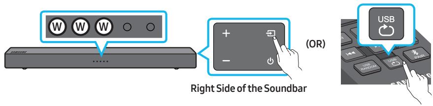 SAMSUNG HW-T400 - Step 2. Change the Soundbar's mode to USB - 1