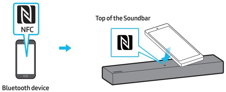 SAMSUNG HW-T400 - Step 1. Place your mobile device in the NFC detection area on top of the Soundbar - 1