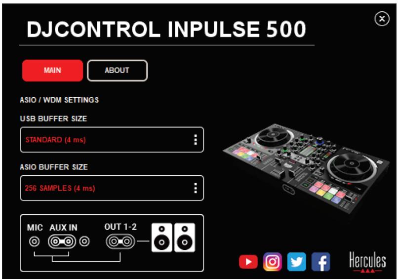 HERCULES DJCONTROL INPULSE 500 - Zakázání audio vstupu - 1