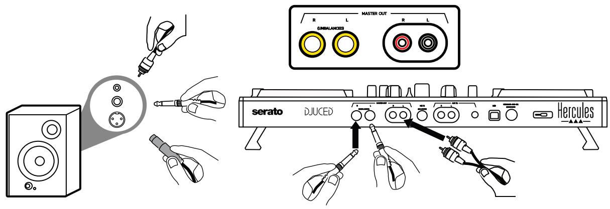HERCULES DJCONTROL INPULSE 500 - Altoparlanti sull'uscita Master (= uscite 1-2) - 1