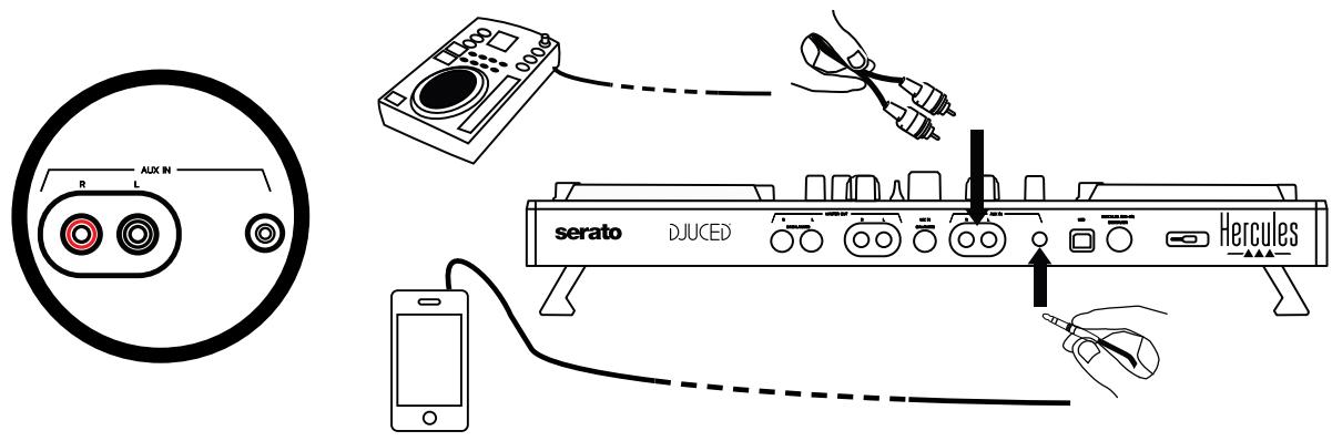 HERCULES DJCONTROL INPULSE 500 - 4.辅助 (= Mic / Aux1 - 2 入力) - 1