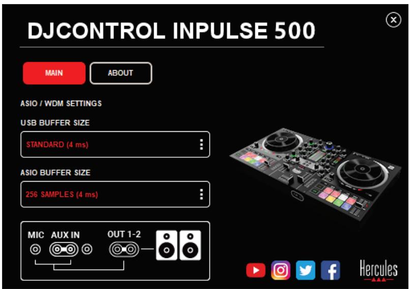 HERCULES DJCONTROL INPULSE 500 - Desactivar la entrada de audio - 1
