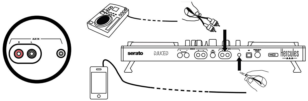 HERCULES DJCONTROL INPULSE 500 - 4.Aux (= Mic/Aux 1-2-ingang) - 1