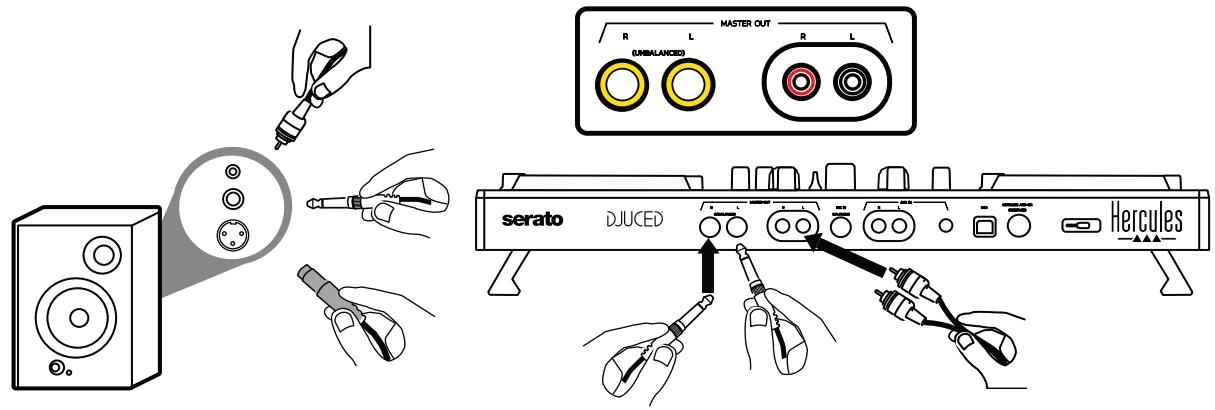 HERCULES DJCONTROL INPULSE 500 - Lautsprecher am Master-Ausgang(= Ausgabe 1-2) - 1