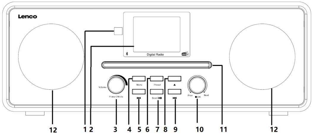 LENCO DAR-061BK DAB+ - ANSICHT VON VORN - 1