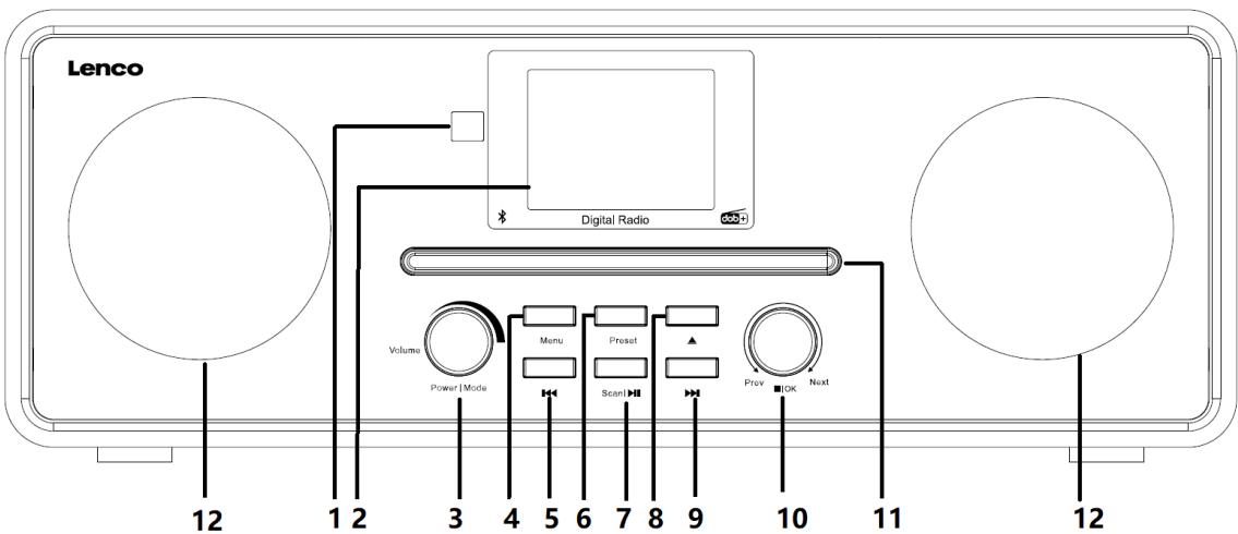 LENCO DAR-061BK DAB+ - FRONT VIEW - 1
