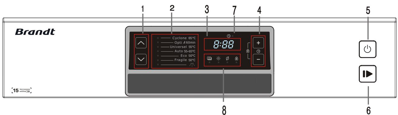 BRANDT DSF15624X - Bandeau de commandes - 1