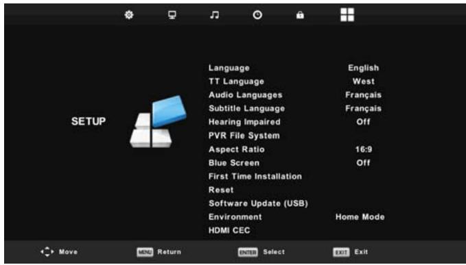 POLAROID TQL32R4PR021 - Menu de configuration - 1