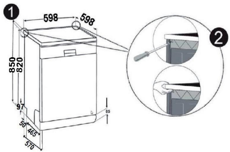 WINIA WVW-13A1ESI47 - Installation sous un plan de travail - 1
