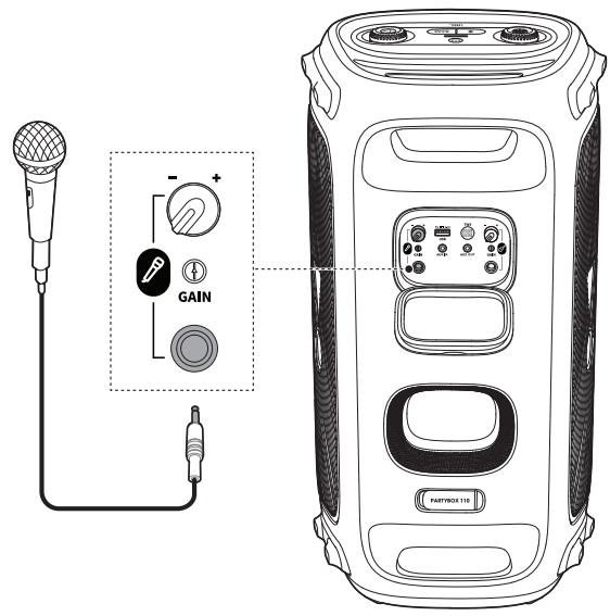 JBL PARTYBOX 110 - Connecting a Microphone - 1