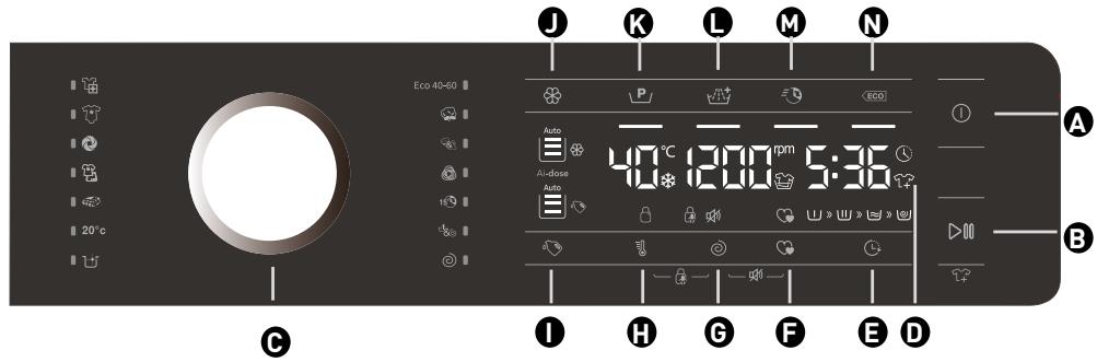 VALBERG WF 1014 B AID W180C - Panel de mando - 1