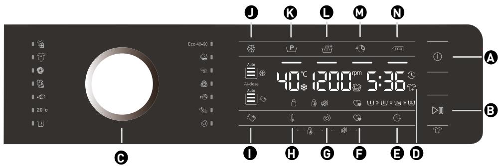 VALBERG WF 1014 B AID W180C - Control panel - 1