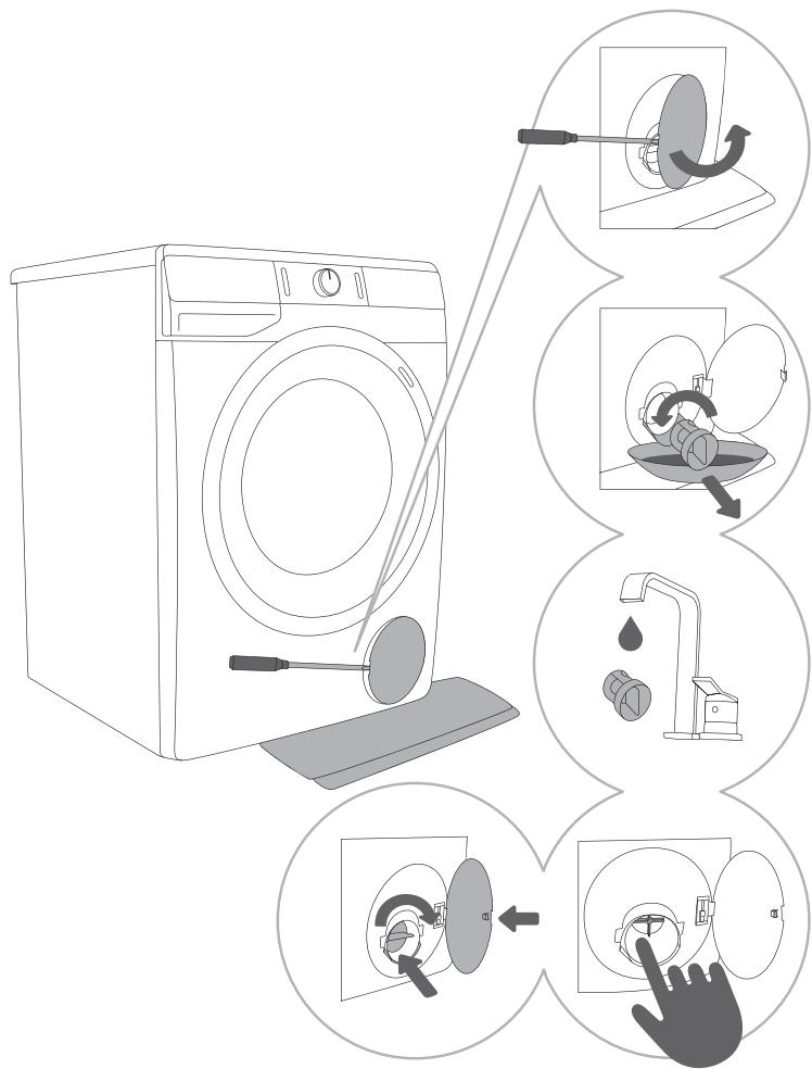 HISENSE WFGP10143VMB - NETTOYAGE DU FILTRE DE LA POMPE - 1