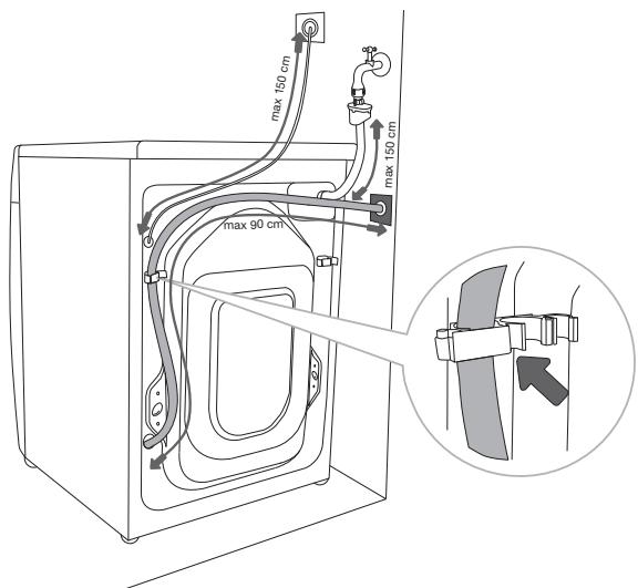 HISENSE WFGP10143VMB - INSTALLATION SÉCURISÉE DU FLEXIBLE DE VIDANGE - 2