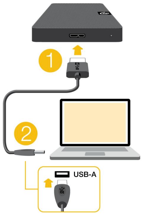 SEAGATE EXPANSION 4To USB 3.0 - Connexion du cable USB - 1