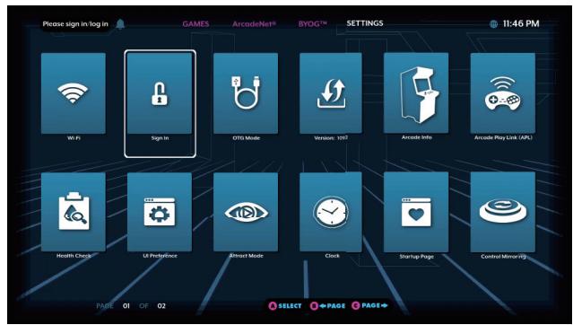 ATGAMES Arcade Legends Ultimate 300 JEUX - HOW TO SIGN IN WITH YOUR ARCADENET® ACCOUNT - 1