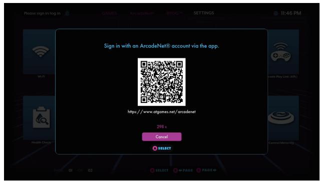 ATGAMES Arcade Legends Ultimate 300 JEUX - HOW TO SIGN IN WITH YOUR ARCADENET® ACCOUNT - 3