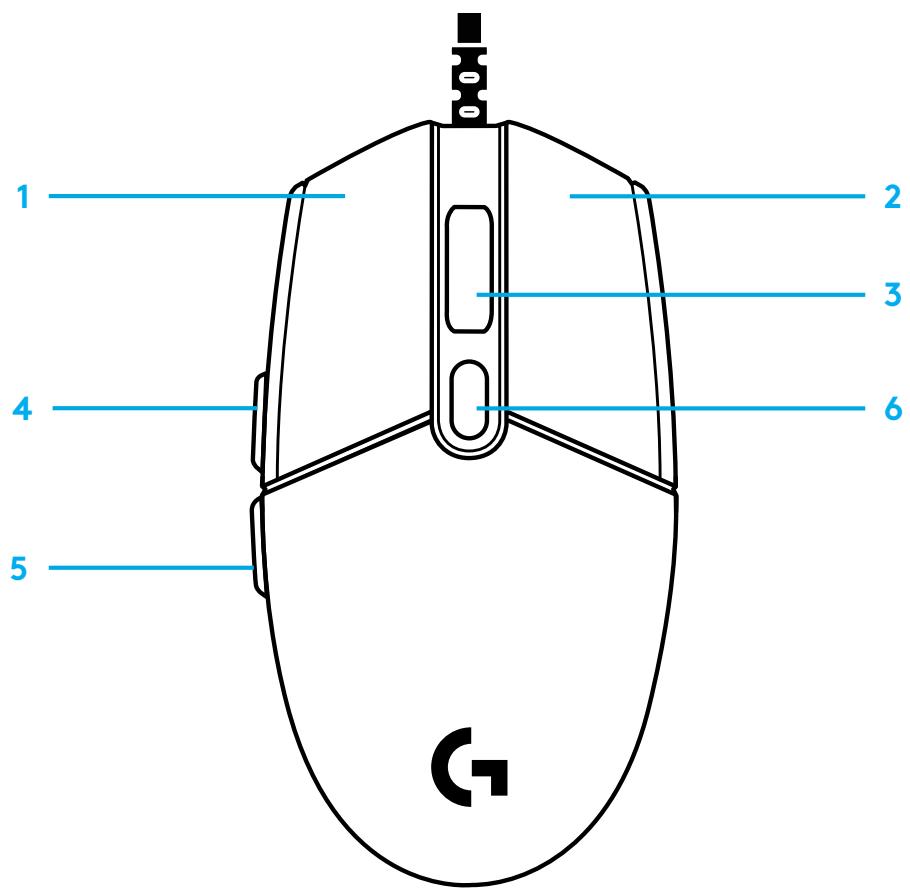 LOGITECH G203 - BOUTONS ENTIERÉMENT PROGRAMMABLES - 1