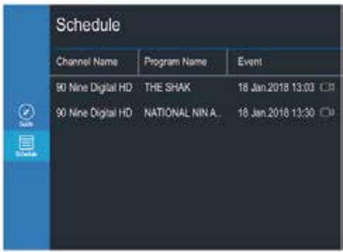 Schedule Channel Name Program Name Event 90 Nine Digital HD THE SHAK 18 Jan.2018 13:03 90 Nine Digital HD NATIONAL NINA 18 Jan.2018 13:30