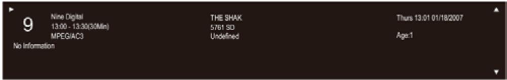 9 Nine Digital 13:00 - 13:30(30Min) MPEG/AC3 No Information THE SHAK 5761 SD Undefined Thurs 13:01 01/18/2007 Age:1