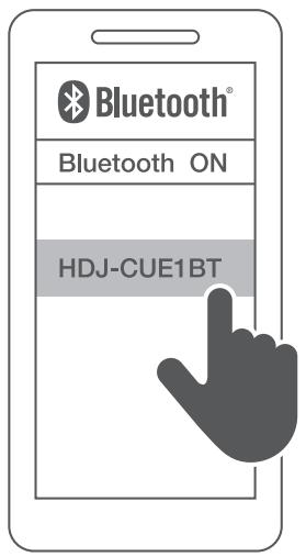 PIONEER DJ HDJ CUE1 BT Rouge - Dans le menu bluetooth de l'appareil bluetooth, sélectionnez le nom de l'appareil : hdj-cue1bt. - 1