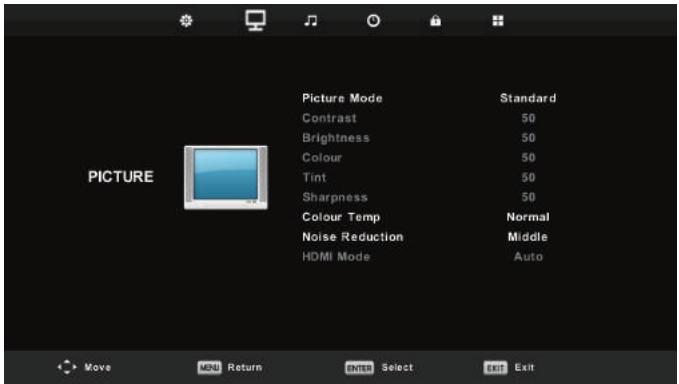 HIGH ONE HI3222HD-MM - Picture Menu - 1