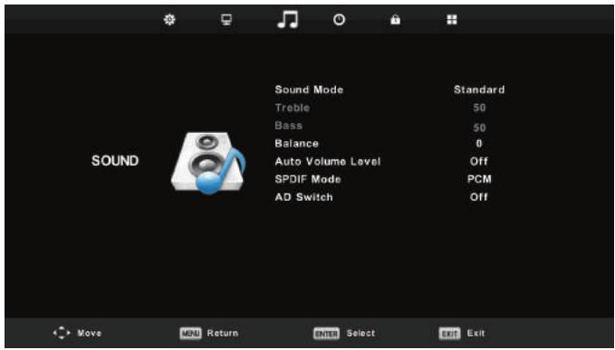 HIGH ONE HI3222HD-MM - Sound menu - 1